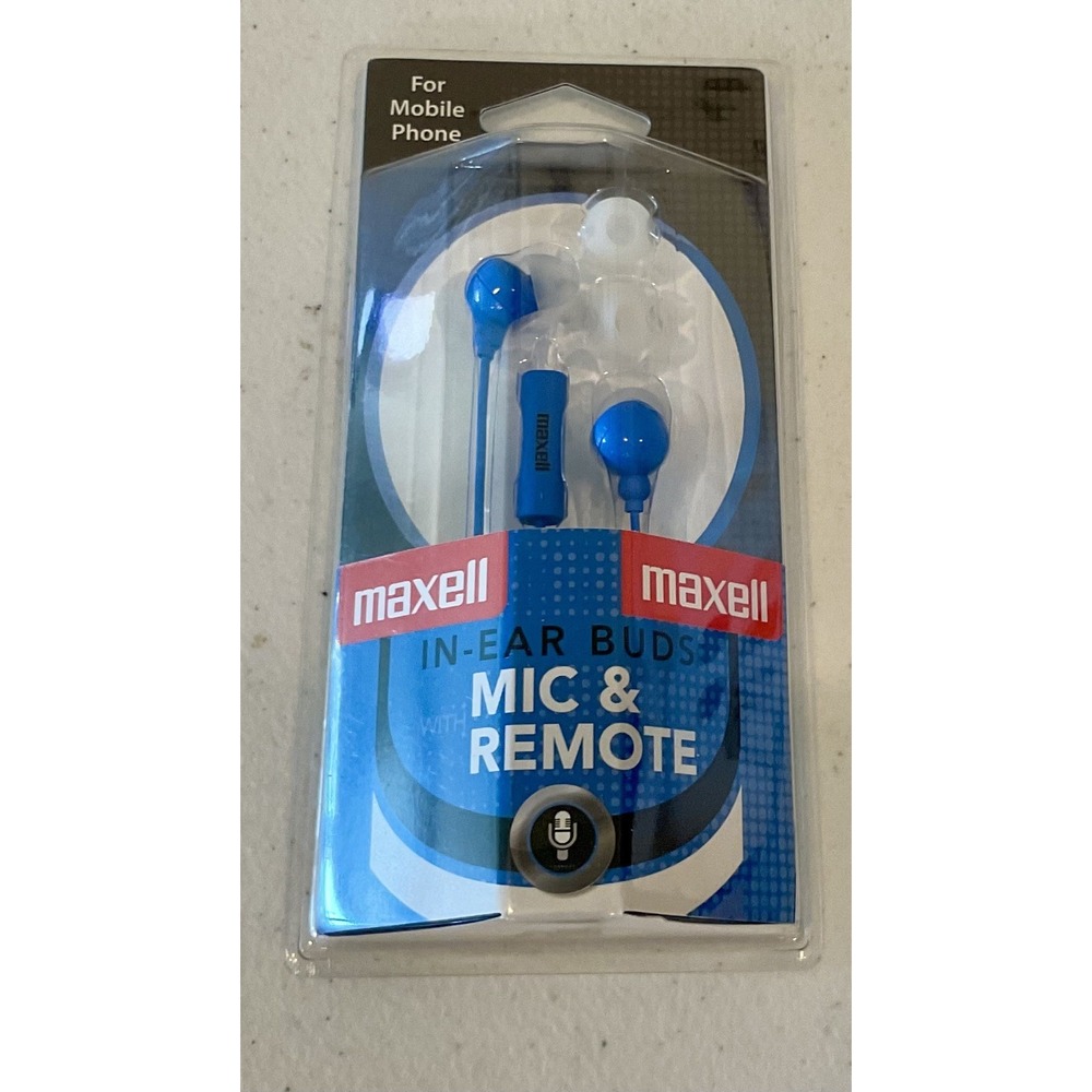MAXELL 190301 - IEMICBLU Stereo In-Ear Earbuds with Microphone & Remote (Blue)‎
